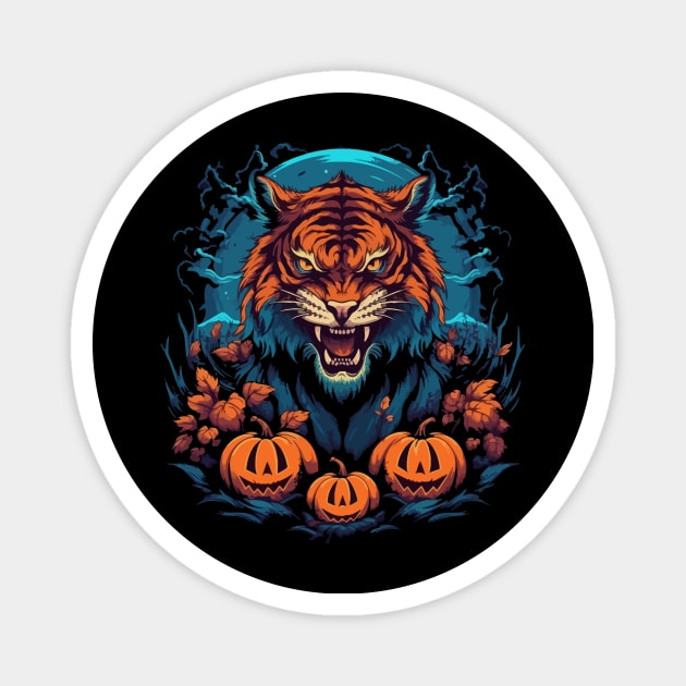 Siberian Tiger Halloween Magnet by JH Mart